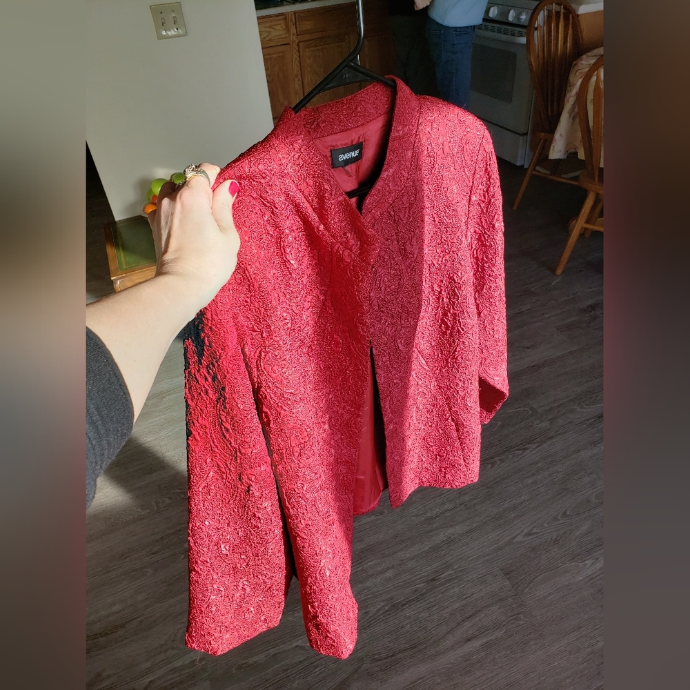 Nwot Ruby Glittered Texture Rouge Blazer - image 8